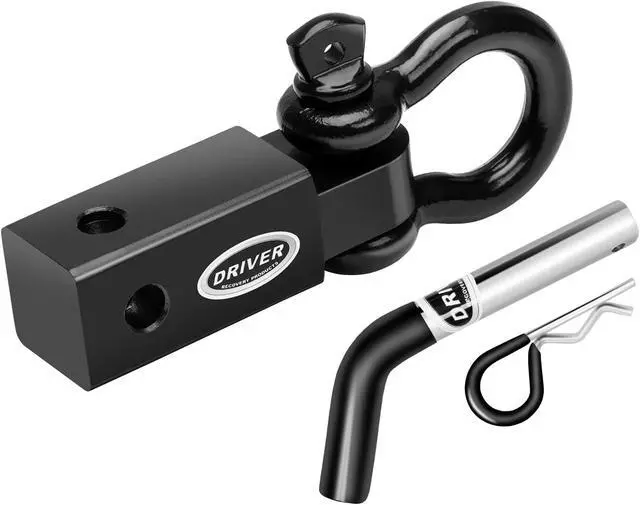 Main image of Driver Recovery Products 2 Inch Shackle Hitch Receiver with 5/8" Hitch Pin - 5-Ton (10,000 Pound) Towing Capacity Accessory with 3/4" D-Ring