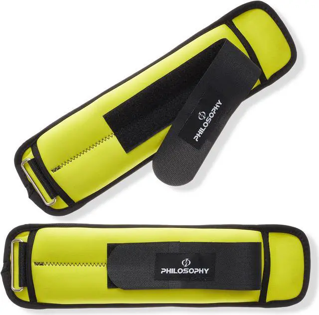 Alt view image 3 of 6 - Philosophy Gym Adjustable Ankle/Wrist Weights, Set of 2 - 3 lb Each, 6 lb Total for Strength Training and Fitness