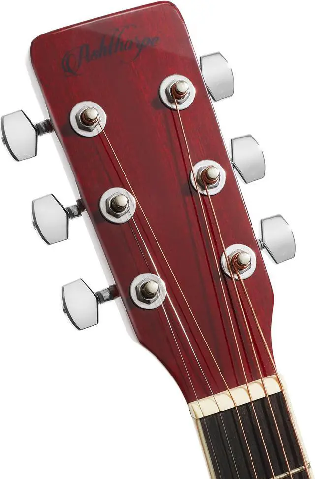 Alt view image 3 of 6 - Ashthorpe Full-Size Left-Handed Dreadnought Cutaway Acoustic-Electric Guitar Bundle - Premium Tonewoods - Red