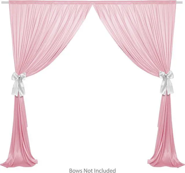 Alt view image 2 of 6 - Lann's Linens (Set of 2) Photography Backdrop Curtains, Pink - 5ft x 10ft Tall Split Background for Wedding, Party or Photo Booth