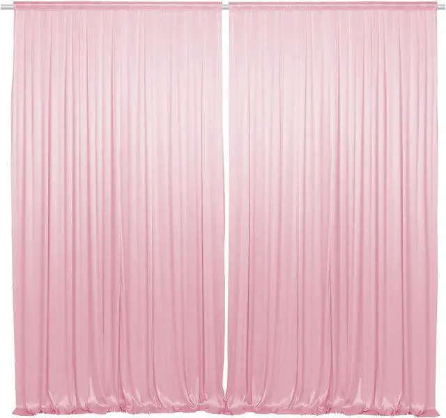 Main image of Lann's Linens (Set of 2) Photography Backdrop Curtains, Pink - 5ft x 10ft Tall Split Background for Wedding, Party or Photo Booth