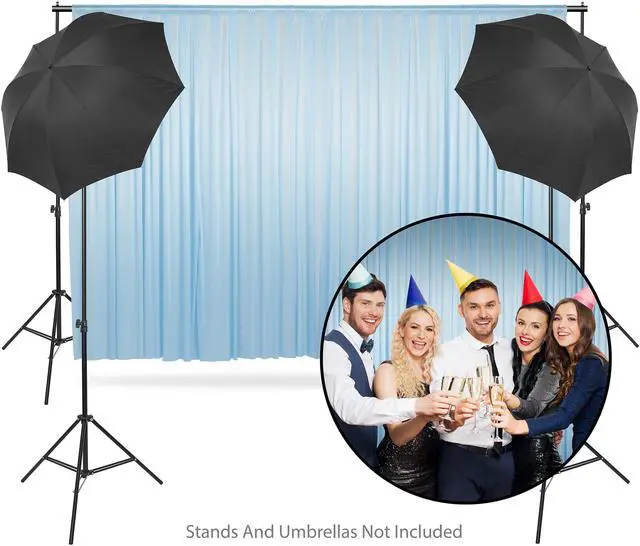Alt view image 4 of 6 - Lann's Linens (Set of 2) Photography Backdrop Curtains, Baby Blue - 5ft x 7ft Tall Split Background for Wedding, Party or Photo Booth