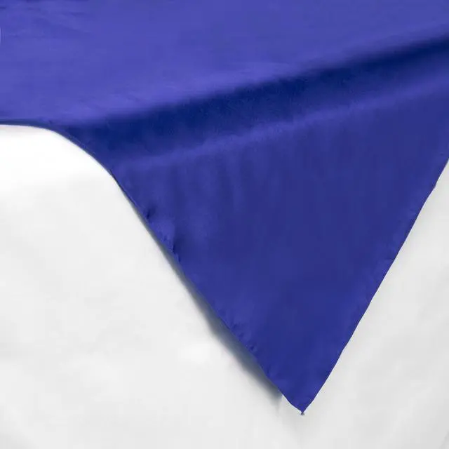Alt view image 2 of 3 - Lann's Linens Satin Wedding Table Overlay - Tablecloth Topper (72" Square - Royal Blue)