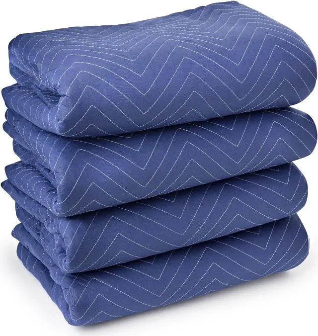 Main image of Sure-Max 4 Moving & Packing Blankets - Deluxe Pro - 80" x 72" (40 lb/dz weight) - Professional Quilted Shipping Furniture Pads Royal Blue