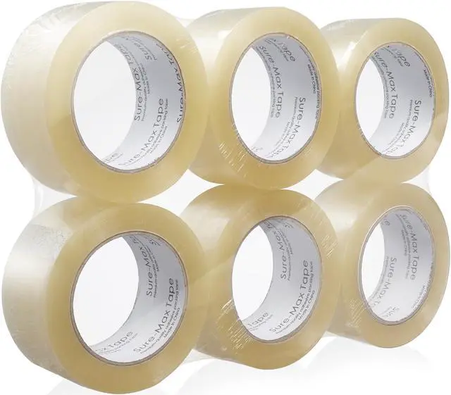Alt view image 2 of 6 - Sure-Max Premium Carton Packing Tape 2.0 mil 330 Feet (110 yards) - Clear - 6 Rolls