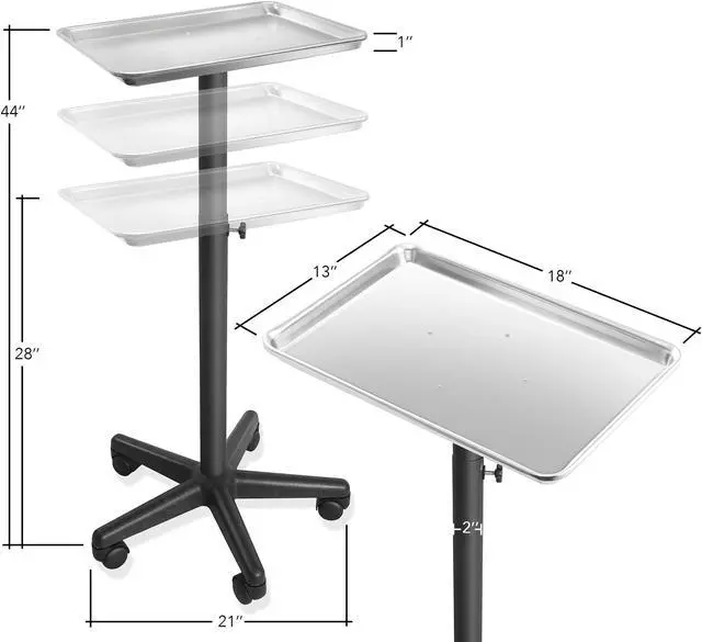 Alt view image 7 of 7 - saloniture premium aluminum instrument tray  silver