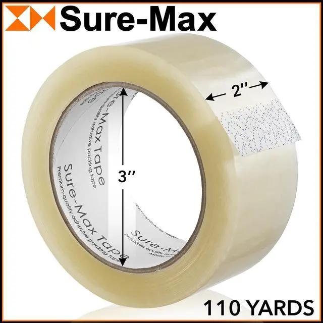 Alt view image 4 of 7 - Sure-Max Premium Carton Packing Tape 1.8 mil 330 Feet (110 yards) - Clear - 1 Case (36 Rolls Total)