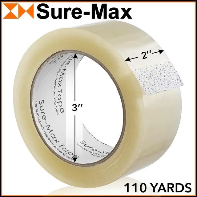 Alt view image 4 of 7 - Sure-Max Premium Carton Packing Tape 1.8 mil 330 Feet (110 yards) - Clear - 4 cases (144 Rolls Total)
