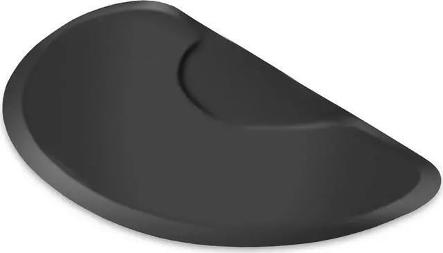 Alt view image 2 of 6 - Saloniture 3 ft. x 5 ft. Salon & Barber Shop Chair Anti-Fatigue Floor Mat - Black Semi Circle - 5/8 in. Thick
