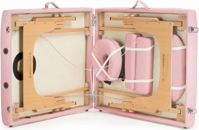 Alt view image 13 of 14 - Saloniture Professional Portable Folding Massage Table with Carrying Case - Pink