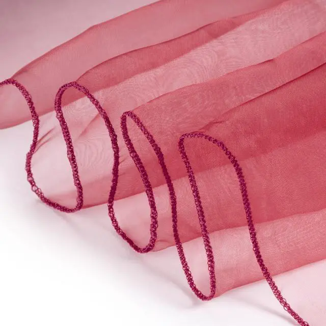Alt view image 3 of 3 - Lann's Linens Organza Wedding Table Overlay - Tablecloth Topper (72" Square - Burgundy)