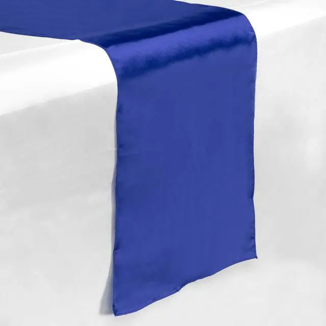 Main image of Lann's Linens - 5 Satin 12" x 108" Dining Room Table Runners for Wedding, Reception or Party - Royal Blue