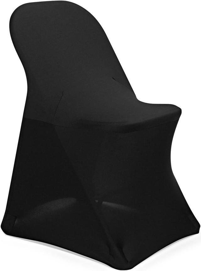 Lann's Linens 10 pcs Black Spandex Folding Chair Covers for Wedding, Party,  and Banquet 