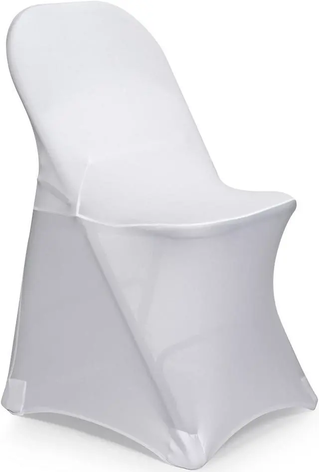 Alt view image 4 of 8 - Lann's Linens 50 pcs White Spandex Folding Chair Covers for Wedding, Party, and Banquet