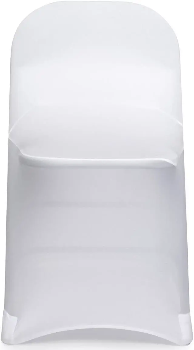 Alt view image 5 of 8 - Lann's Linens 50 pcs White Spandex Folding Chair Covers for Wedding, Party, and Banquet