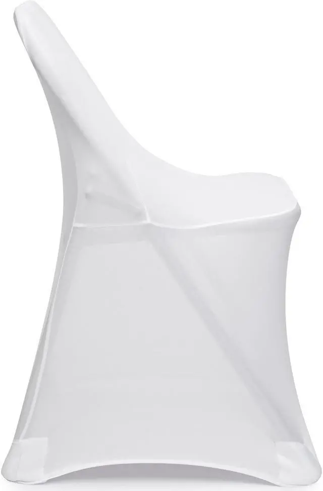 Alt view image 6 of 8 - Lann's Linens 50 pcs White Spandex Folding Chair Covers for Wedding, Party, and Banquet