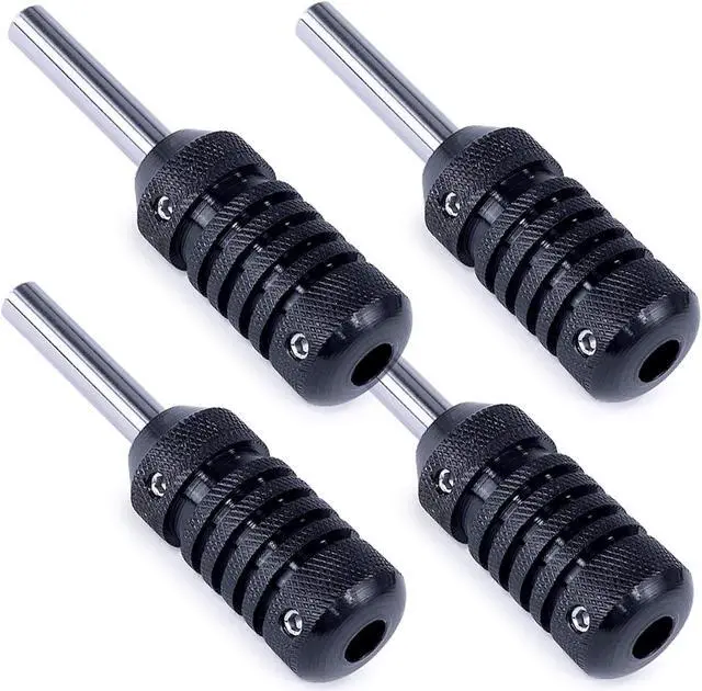 Main image of ACE Needles 4 Knurled Tattoo Machine Grips - Black