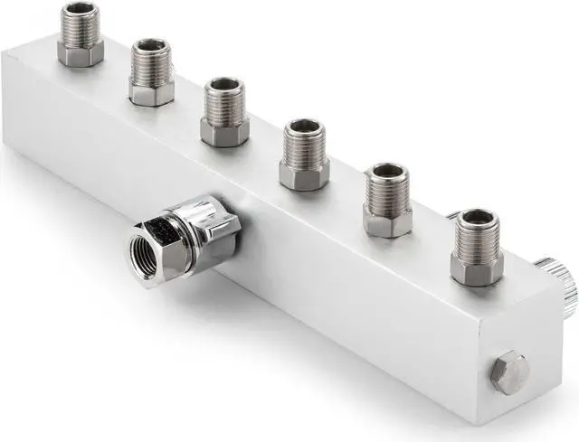 Alt view image 2 of 3 - PointZero Airbrush Manifold 6-Way Air Hose Splitter 1/8 in BSP Taps