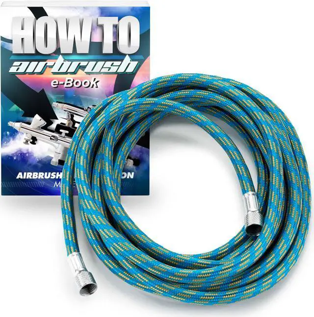 Main image of PointZero Airbrush 10' Braided Airbrush Air Hose - 1/8 in. BSP