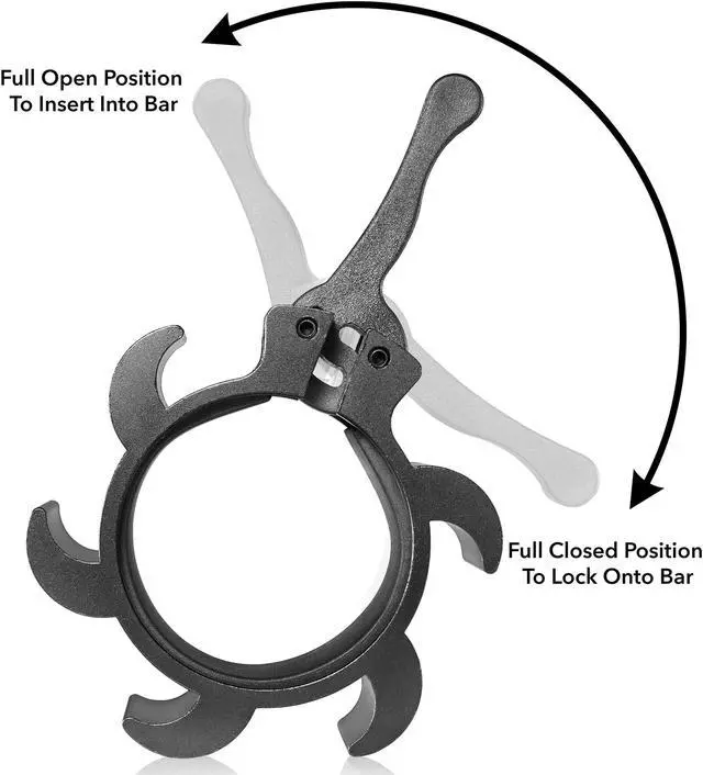 Alt view image 4 of 6 - Philosophy Gym Locking Aluminum Barbell Collars, Anti-Slip 2" Olympic Weight Clamps - Quick Release Collar Clips Pair