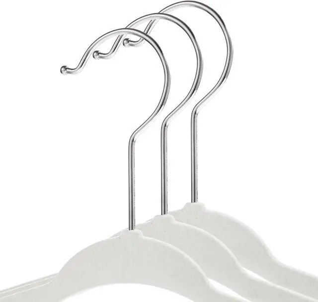 Alt view image 2 of 6 - Casafield 100 Velvet Baby Hangers - 11" Size for Infant & Toddler Clothes - Ivory