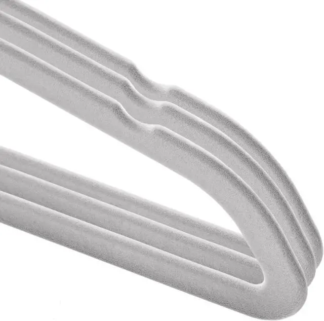 Alt view image 3 of 6 - Casafield 100 Velvet Baby Hangers - 11" Size for Infant & Toddler Clothes - Gray