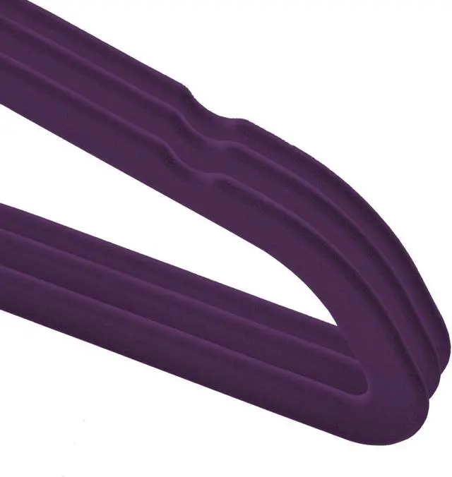 Alt view image 3 of 6 - Casafield 100 Velvet Kid's Hangers - 14" Size for Children's Clothes - Purple