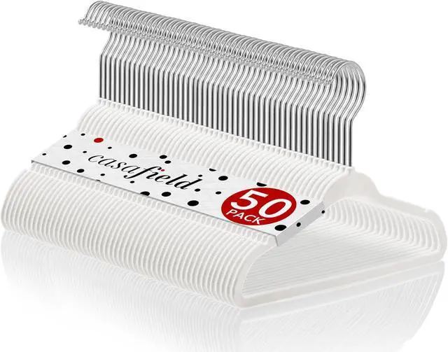 Main image of Casafield 50 Velvet Baby Hangers - 11" Size for Infant & Toddler Clothes - Ivory