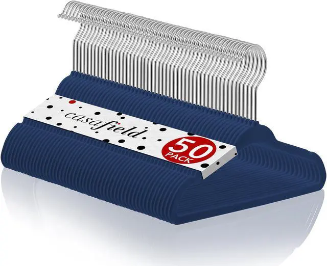 Main image of Casafield 50 Velvet Baby Hangers - 11" Size for Infant & Toddler Clothes - Royal Blue
