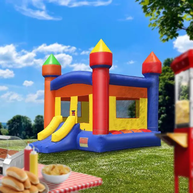 Alt view image 6 of 8 - Cloud 9 Commercial Grade 13' x 13' Castle Bounce House with Blower - 100% PVC Inflatable Bouncer