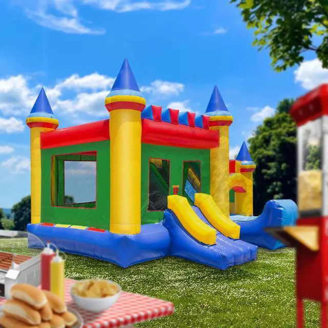 Alt view image 6 of 6 - Cloud 9 Commercial Grade Castle Bounce House with Slide - 100% PVC 16' x 17' Bouncer - Inflatable Only