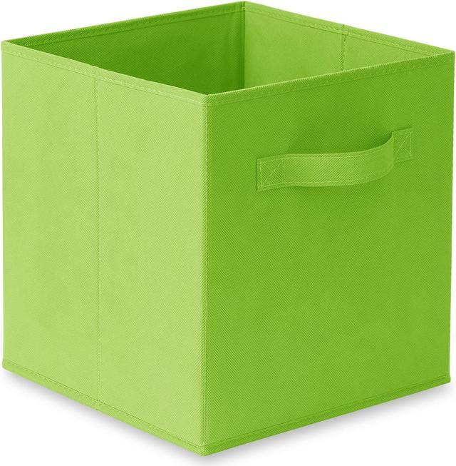 Casafield Set Of 12 Collapsible Fabric Storage Cube Bins, Lime