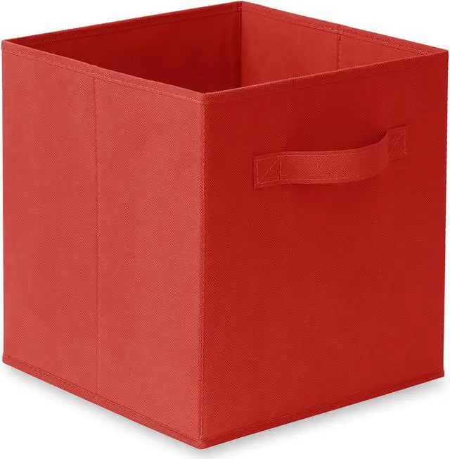 Alt view image 2 of 6 - Casafield Set of 12 Collapsible Fabric Cube Storage Bins, Red - 11" Foldable Cloth Baskets for Shelves, Cubby Organizers & More