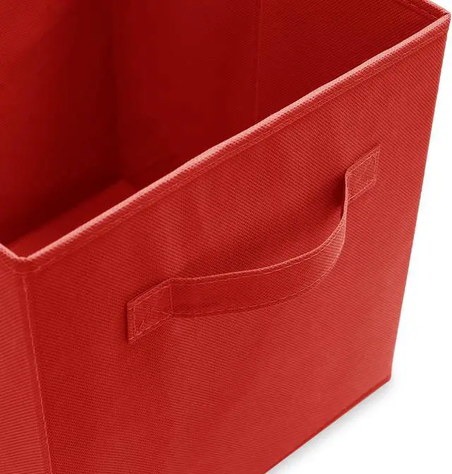 Alt view image 3 of 6 - Casafield Set of 12 Collapsible Fabric Cube Storage Bins, Red - 11" Foldable Cloth Baskets for Shelves, Cubby Organizers & More
