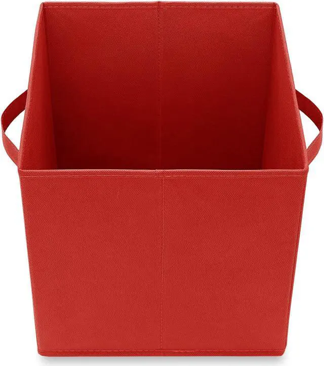Alt view image 4 of 6 - Casafield Set of 12 Collapsible Fabric Cube Storage Bins, Red - 11" Foldable Cloth Baskets for Shelves, Cubby Organizers & More