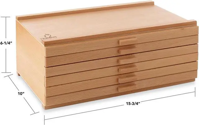 Alt view image 6 of 6 - 7 Elements 10 Drawer Wooden Artist Storage Supply Box for Pastels, Pencils, Pens, Markers, Brushes and Tools