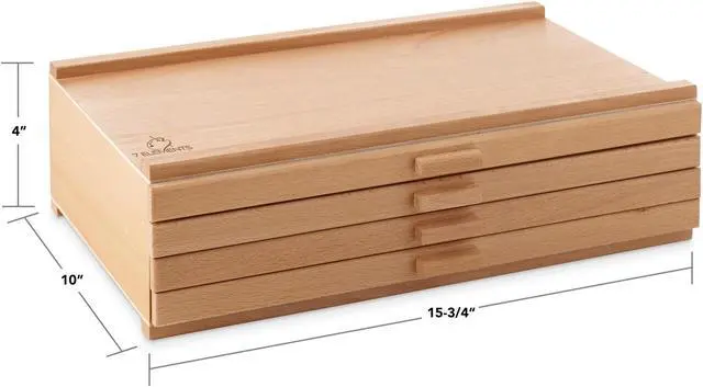 Alt view image 5 of 6 - 7 Elements 10 Drawer Wooden Artist Storage Supply Box for Pastels, Pencils, Pens, Markers, Brushes and Tools