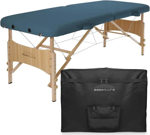 Alt view image 2 of 10 - Saloniture Basic Portable Folding Massage Table - Blue