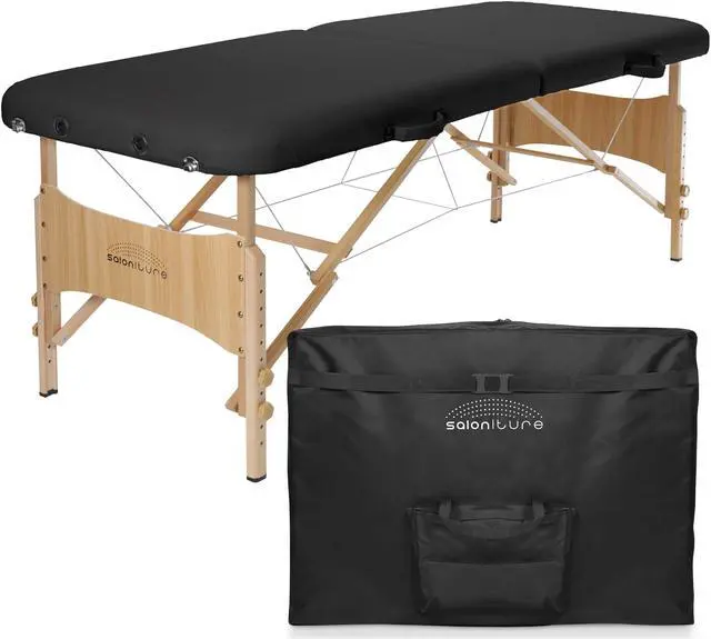 Main image of Saloniture Basic Portable Folding Massage Table - Black