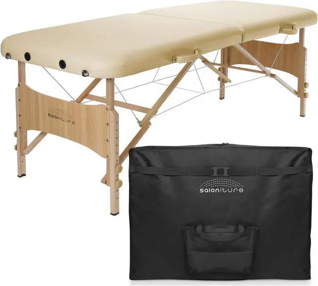 Main image of Saloniture Basic Portable Folding Massage Table - Cream