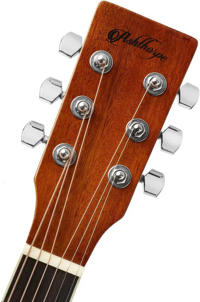 Alt view image 5 of 6 - Ashthorpe Full-Size Dreadnought Acoustic-Electric Guitar Bundle - Premium Tonewoods - Brown