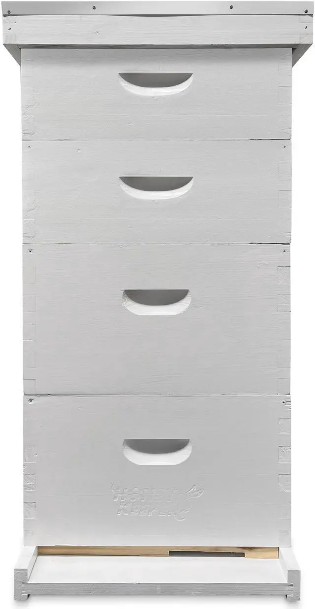 Alt view image 2 of 6 - Honey Keeper Beehive Kit Fully Assembled and Painted - 10 Frame Kit, 2 Deep Brood Boxes and 2 Medium Supers