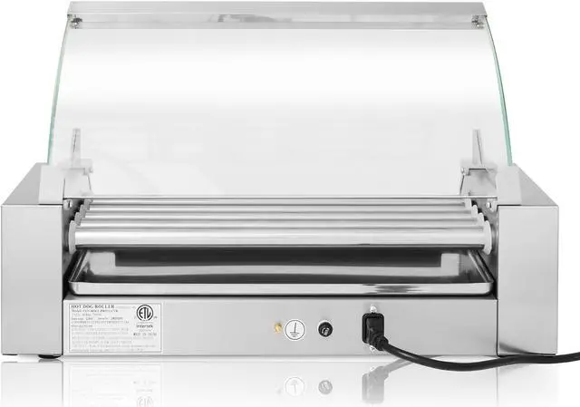 Alt view image 4 of 6 - Olde Midway Electric 12 Hot Dog 5 Roller Grill Cooker Machine with Cover 700-Watt - Commercial Grade