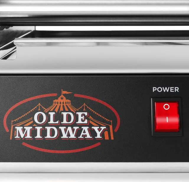 Alt view image 6 of 6 - Olde Midway Electric 12 Hot Dog 5 Roller Grill Cooker Machine with Cover 700-Watt - Commercial Grade