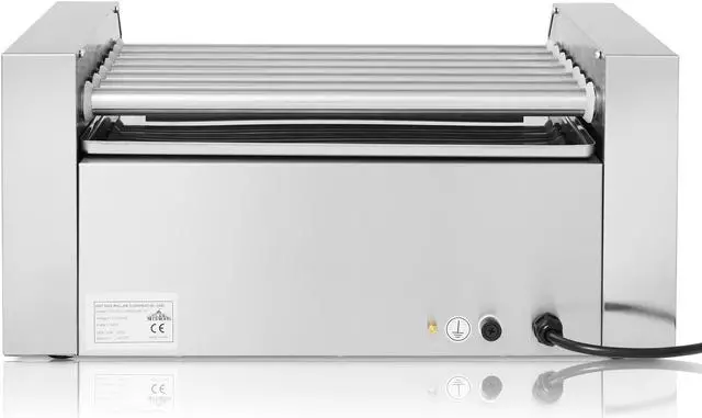 Alt view image 6 of 6 - Olde Midway Electric 18 Hot Dog 7 Roller Grill Cooker Machine with Bun Warming Drawer - Commercial Grade, Stainless Steel
