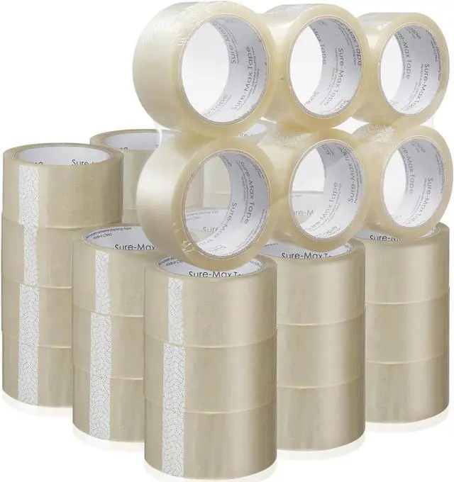 Alt view image 2 of 6 - Sure-Max 36 Rolls (Case) Heavy-Duty Shipping & Packing Tape (2" x 60 yard/180' each) - Moving & Adhesive Carton Sealing - 2.7mil Clear