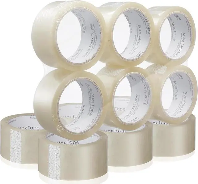 Alt view image 2 of 6 - Sure-Max 12 Rolls Heavy-Duty Shipping & Packing Tape (2" x 60 yard/180' each) - Moving & Adhesive Carton Sealing - 2.7mil Clear