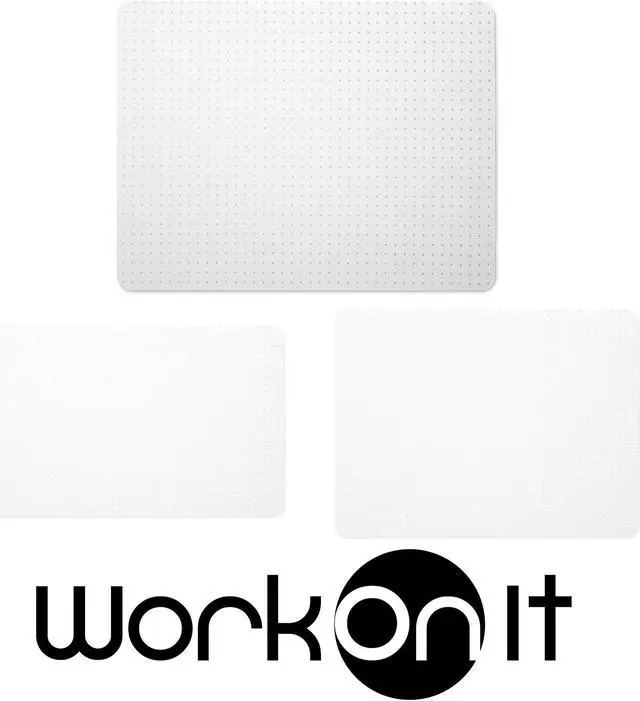 Alt view image 4 of 5 - WorkOnIt 46" x 60" x2.2mm Thick Office Chair Desk Floor Mat for Low Pile Carpet, Clear