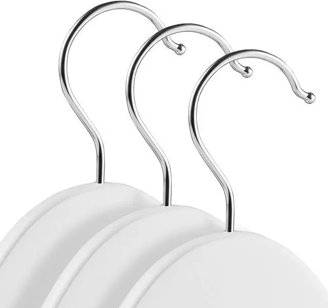 Alt view image 2 of 6 - Casafield - 10 White Wooden Suit Hangers - Premium Lotus Wood with Notches & Chrome Swivel Hook for Dress Clothes, Coats, Jackets, Pants, Shirts, Skirts
