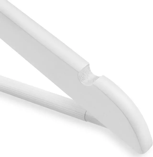 Alt view image 3 of 6 - Casafield - 10 White Wooden Suit Hangers - Premium Lotus Wood with Notches & Chrome Swivel Hook for Dress Clothes, Coats, Jackets, Pants, Shirts, Skirts